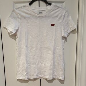 Levi's White Short Sleeve Tee with Red Logo